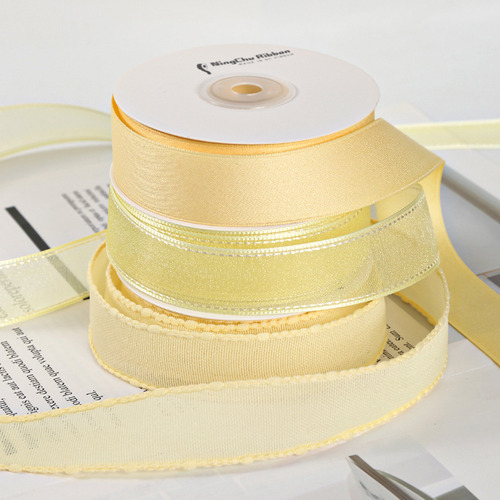 Listón Amarillo Claro 4cm 9m Para Manualidades Y Regalos