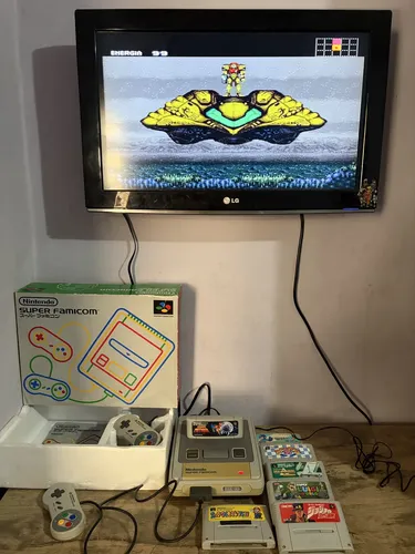 Super Famicom Caixa Serial Batendo 8 Jogos Leias Descrição