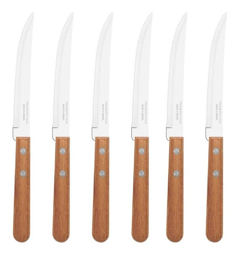 Set 6 Tenedor Cuchara Cuchillo Dynamic Tramontina Madera