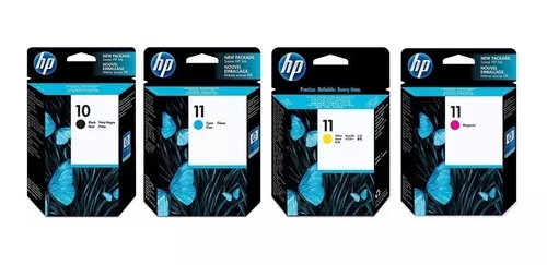 Enajenar peligroso habla Cartuchos Hp 10 Y 11 Plotter Designjet 110 Plus X4 Colores