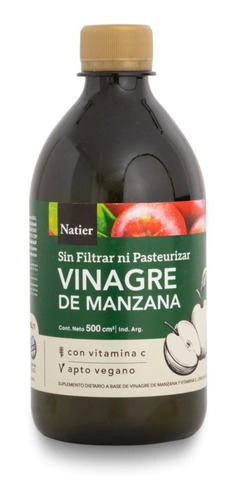 Vinagre De Manzana Natier X500ml Sin Filtrar Ni Pasteurizar