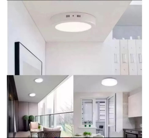 Plafon Led Calida 12w = 70w Redondo Con Base 17cm Candela