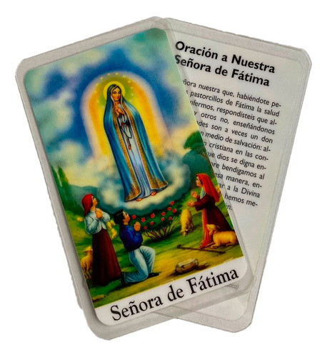 Estampa Plastificada Señora De Fatima Oracion X 10 Pai Joao