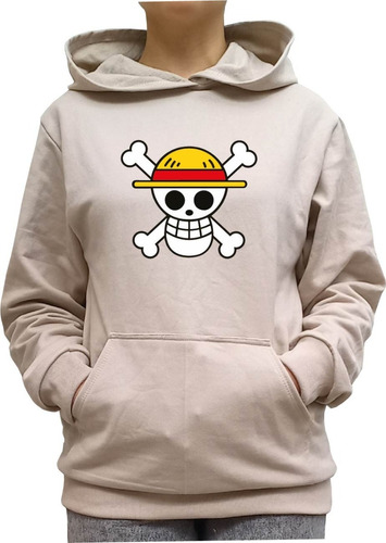 Poleron Hoodie Canguro One Piece Luffy Pirata Lacombidelmemo