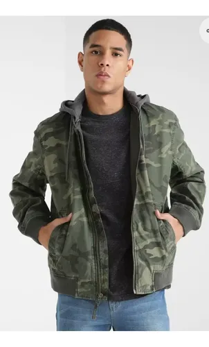 Chaqueta American Eagle Camuflaje Bomber Hombre Cuotas sin inter s