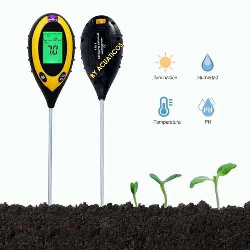 Medidor Ph Luz Temperatura Humedad Suelo Plantas,lcd&batería