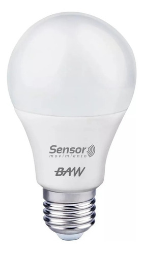 Lampara Bulbo 13w Luz Fría Con Sensor De Movimiento E27 Baw