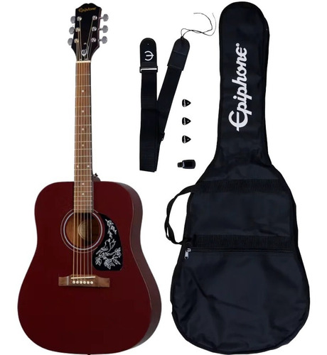 Player Pack Guitarra Acustica EpiPhone Starling Wine Red