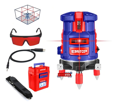 Nivel Laser 5 Lineas Autonivelante 30 Mts Cruzadas + Anteojo