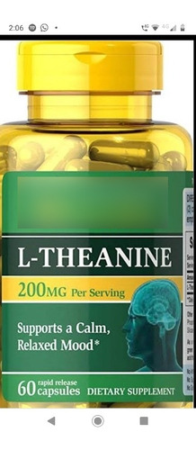 L- Teanina Quick Dissolve L-theanine 200 Mg 60 Tab