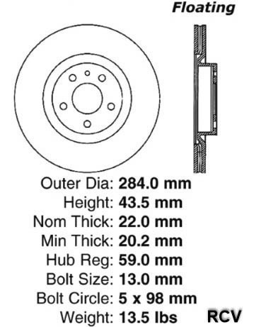 Disco Frenos  Delantera Para Alfa Romeo 164   1993