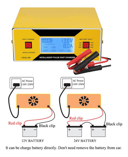 Cargador Automático De Batería Coche 6 A 24 V 0-10 A