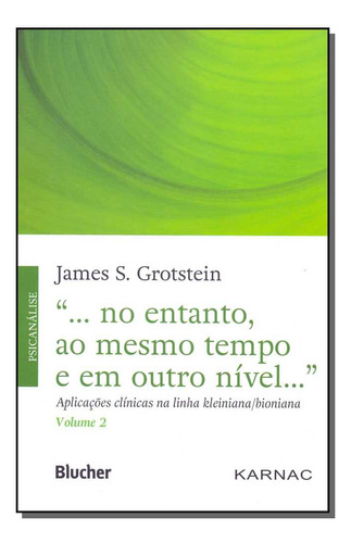 No Ent., Ao Mes.temp. E Em Outro Nivel...- Vol.02:  ... No Entanto, Ao Mesmo Tempo E Em Outro Nível... , De Grotstein, James S.. Série Referência Editora Blucher, Capa Mole Em Português, 20