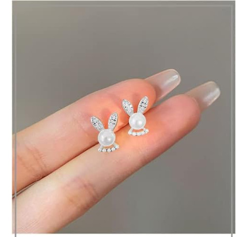 Dainty Rabbit Cubic Zirconia Stud Pendientes Para Mujeres Ni