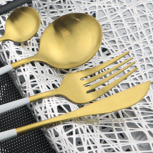Juego De Cubiertos De Cocina Cuchillos Tenedor Dorado