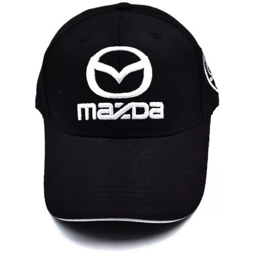 Gorra Mazda Hombre Mujer Negro Bordado Blanco En Logo