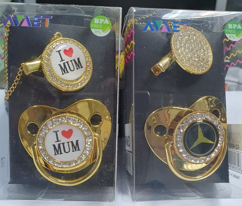 Imagen 2 de 6 de Chupones Para Bebe Con Pedrería