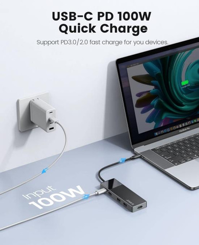 Hub Usb C A Adaptador Multipuerto, Estación De Acoplamiento