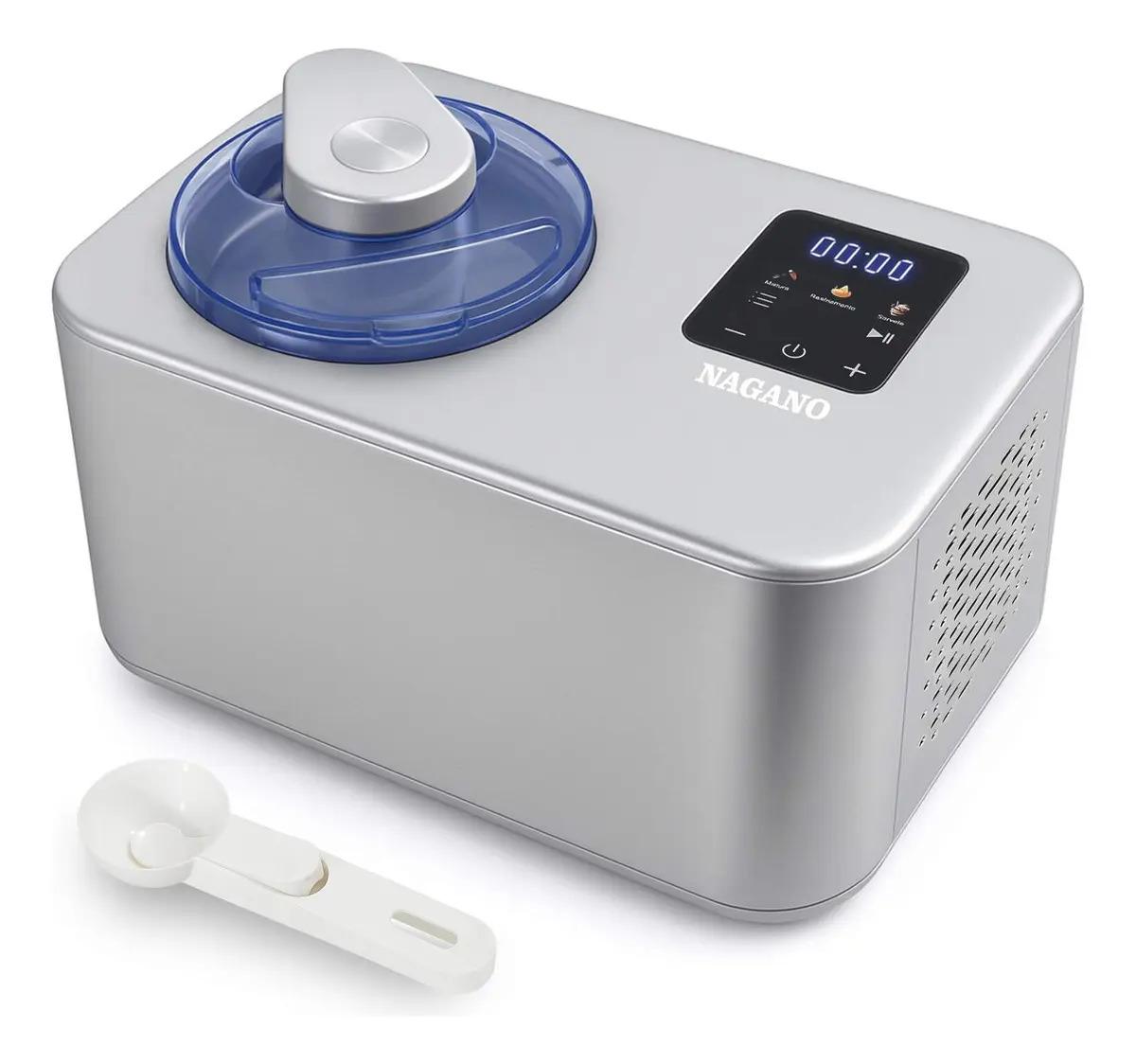 Sorveteira expressa 1,2L inox sorvete gelato sorbet açaí resistente