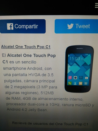Celular Alcatel Onetouch Popc1