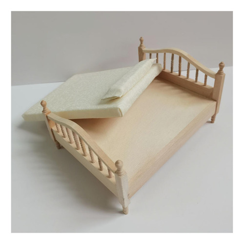 Mini Juego De Muebles De Cama Doble Para Casa Sin Colchón