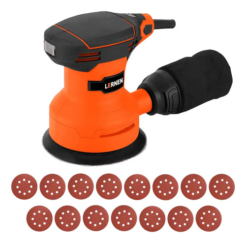 Lijadora Roto Orbital 350 W - Con Lijas De Repuesto Color Naranja Frecuencia 50 Lernen