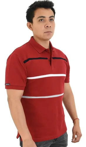 Playera Polo Hombre. Corte Amplio Con Vivos. Tallas Extra