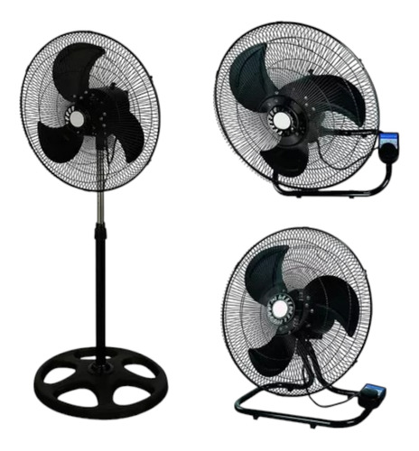 Ventilador 18 Pulgadas 3 En 1 Con 3 Aspas De Metal Pedestal Piso Y Pared