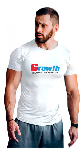 Camiseta Treino Estampa Growth Academia Respirável Fitness