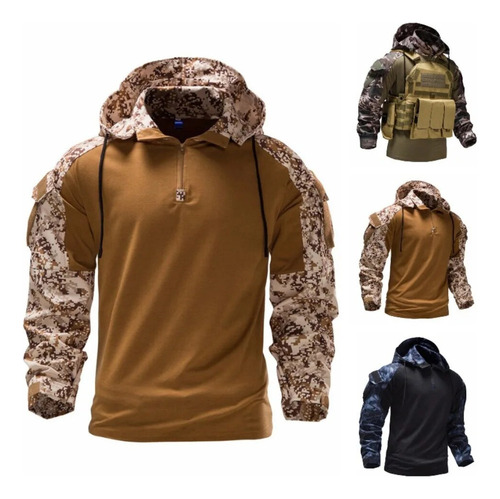 Camisa Militar Con Capucha Para Hombre, Sudadera Con Capucha