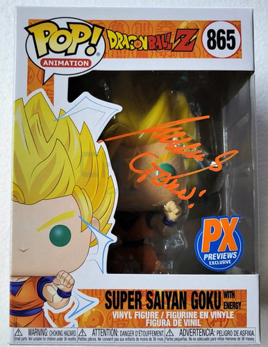 Funko Pop Firmado Mario Castañeda Autografo Goku Dragon Ball (Usado)