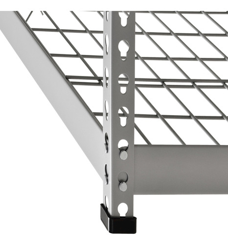 Anaquel Rudo Ajustable 5 Niveles Estante Acero Plata 198cm M Color Plateado