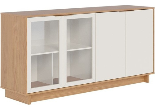 Buffet Bancada 4 Portas 160 Cm Vitoria Off White Freijo Clb Cor Off White/freijó