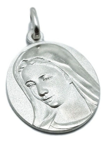 Medalla Virgen De Medjugorje - Plata - Grabado - 22mm