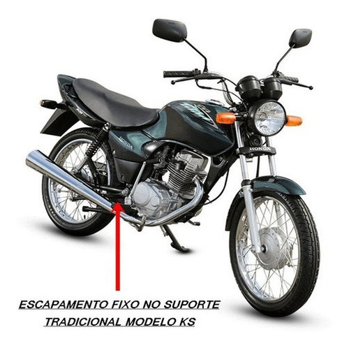 Imagem 3 de 3 de Escapamento Estralador Polimet Titan 125 Ks 2000 2002 2003
