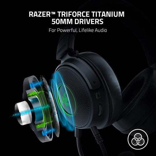Imagen 2 de 6 de Auriculares Gamer Razer Kraken V3 Usb Thx Spatial Rgb Multip