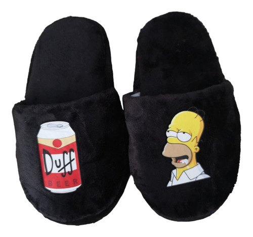 Pantufla De Homero Los Simpsons Peluche De Color Negro