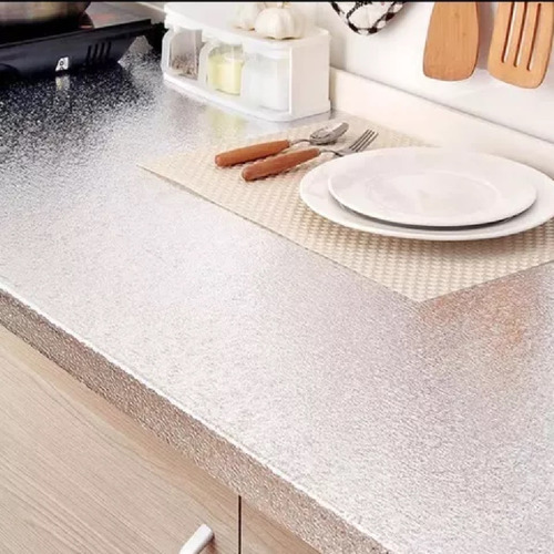 3 Rolos Papel Adesivo Aluminio Lavável Cozinha Impermeável