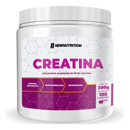 Creatina Monohidratada Micronizada Em Pó 300g NewNutrition Sabor Suplementos Em Po Creatina Monohidratada Micronizada