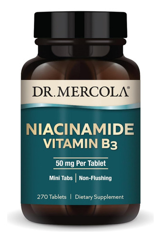 Vitamina B3 Niacinamida 50 Mg Dr. Mercola 270 Tabletas