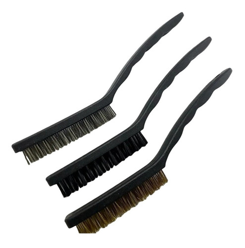 Imagen 2 de 3 de Juego 3 Cepillos De Alambre 95mm- Acero Nylon Cobre Z Obelis