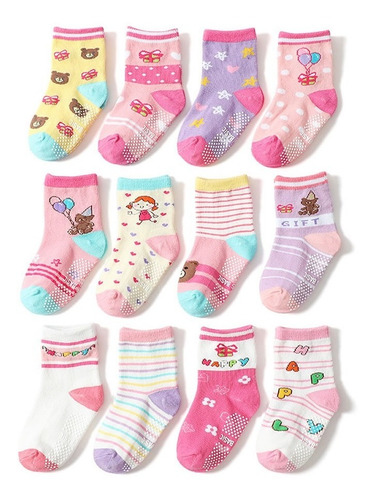 Kit 12 Pares Meias Infantil Atacado Importadas Tendência Top