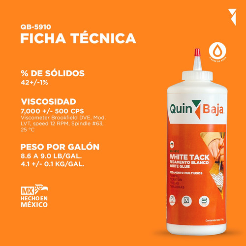 Pegamento White Tack 2 Piezas 1 Kg. Multiusos Y Manualidades Blanco