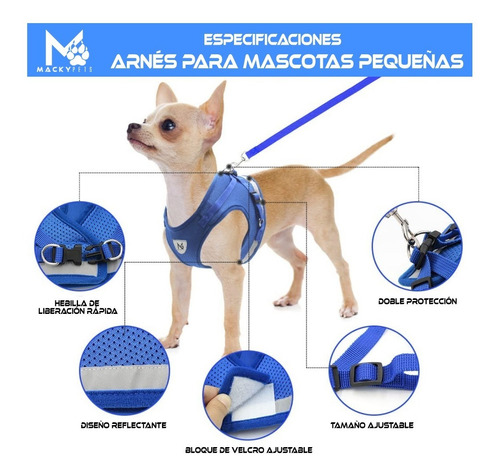 Imagen 3 de 7 de Pecheras Ajustables Para Perros Y Gatos Reflectivos 3m