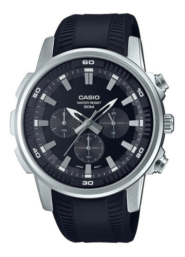 Reloj Casio Mtp-e505-1a Acero Caucho Cronógrafo Casio Centro