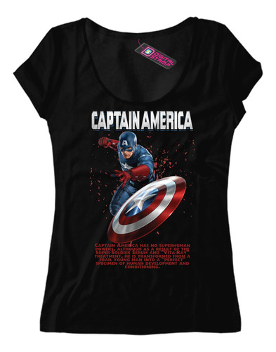 Remera Mujer Marvel Capitan America Captain Pelicula Mv9