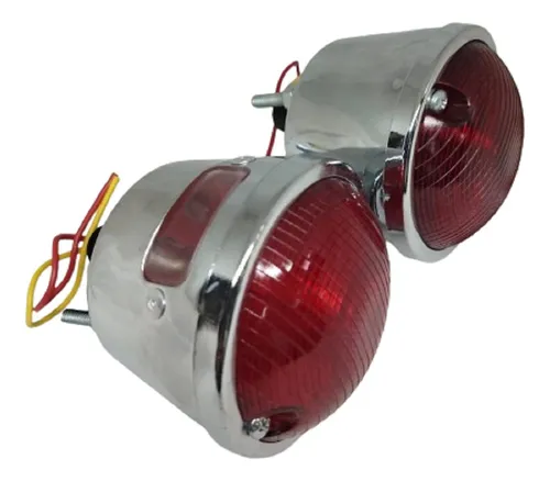 Lanterna Cromada Dianteira Traseira Moto Antiga Jeepjipe Par Lanterna Cromada Dianteira Traseira Moto Antiga Jeepjipe Par