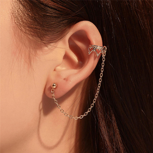 Pendientes De Cadena De 2 Piezas Pendientes De Oreja De Moda