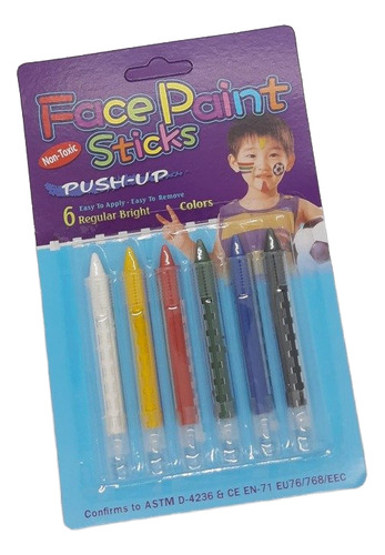 Maquillaje Artistico X 6 Colores Disfraz Pintura Cara