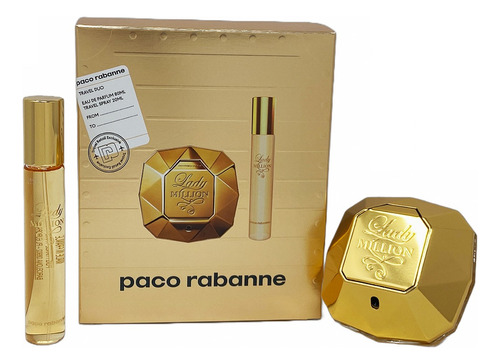 Paco Rabanne Lady Million Set 2 Pz Con Mini Para Dama